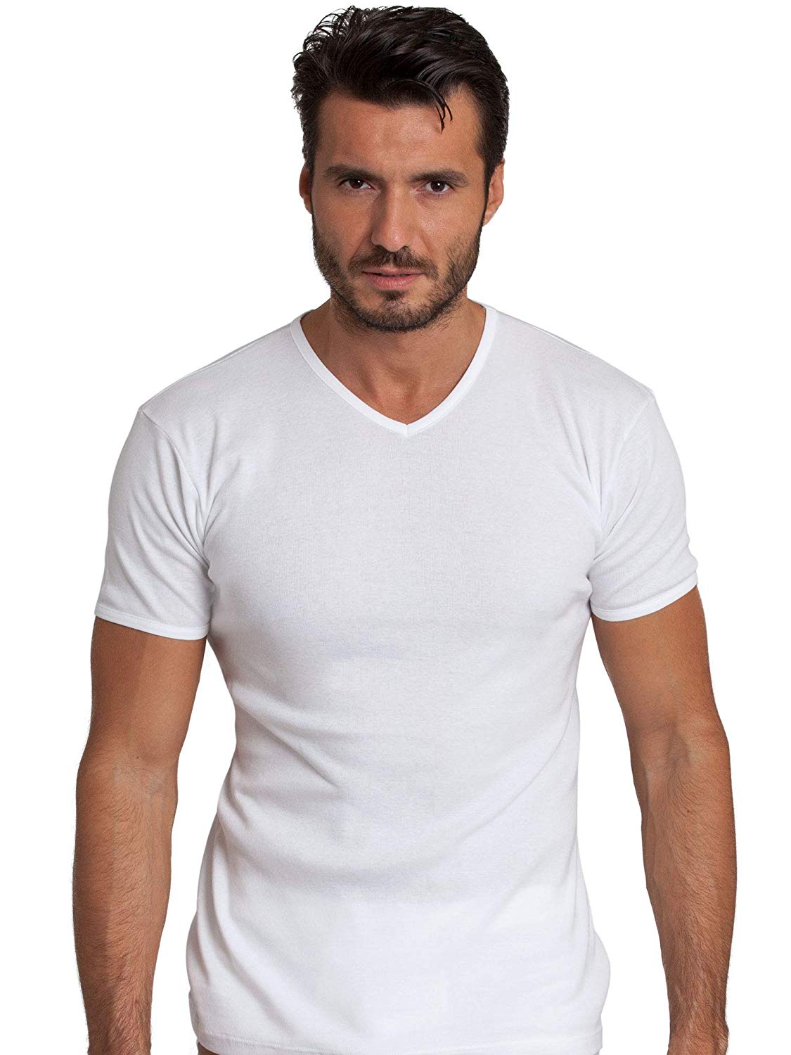 BASIC COTTON Free Spirit Premium Quality Brushed Cotton Men's V-Neck T-Shirt