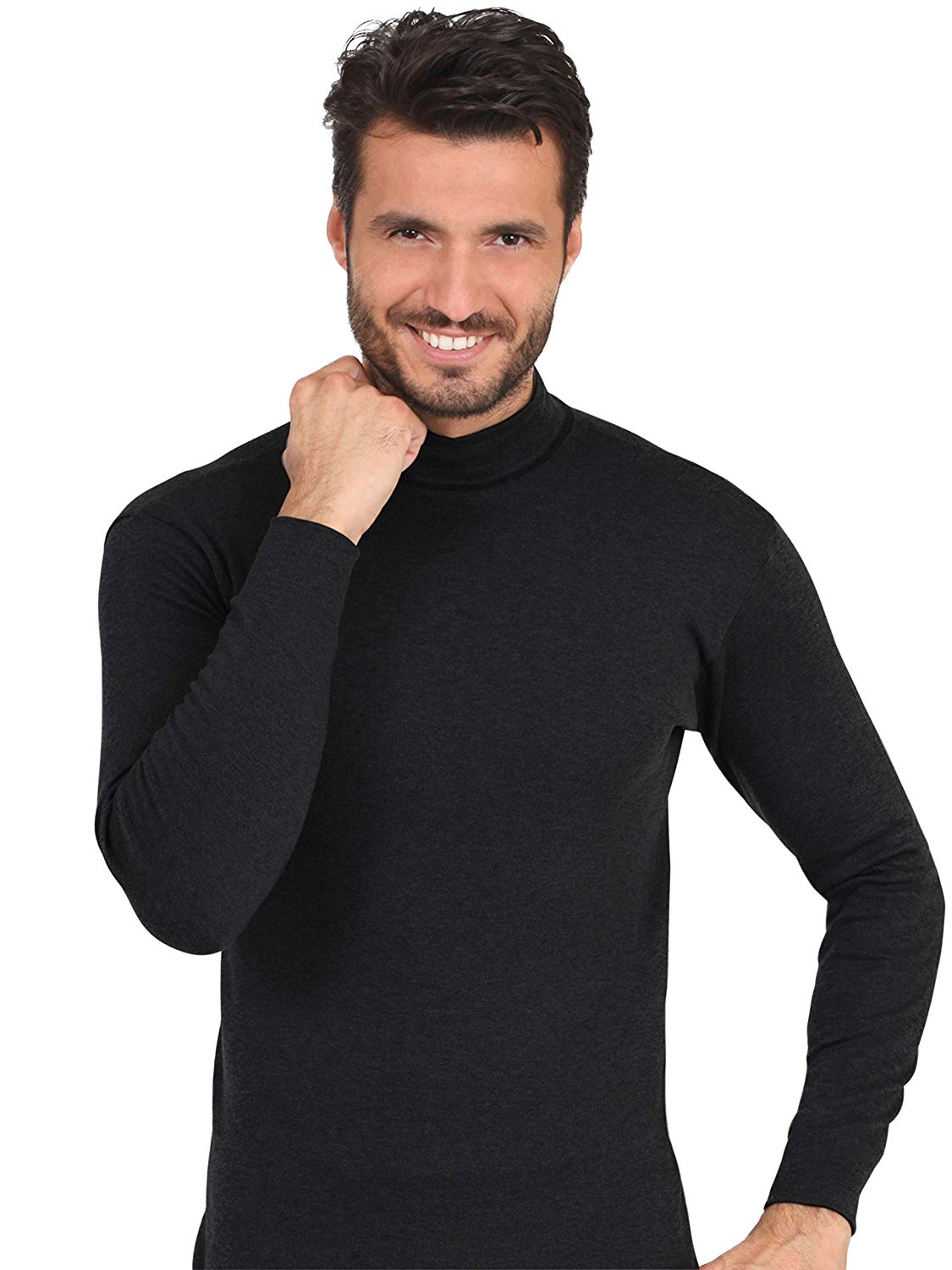 BASIC COTTON Free Spirit Brushed/Fleece Cotton Men's Turtleneck Jumper