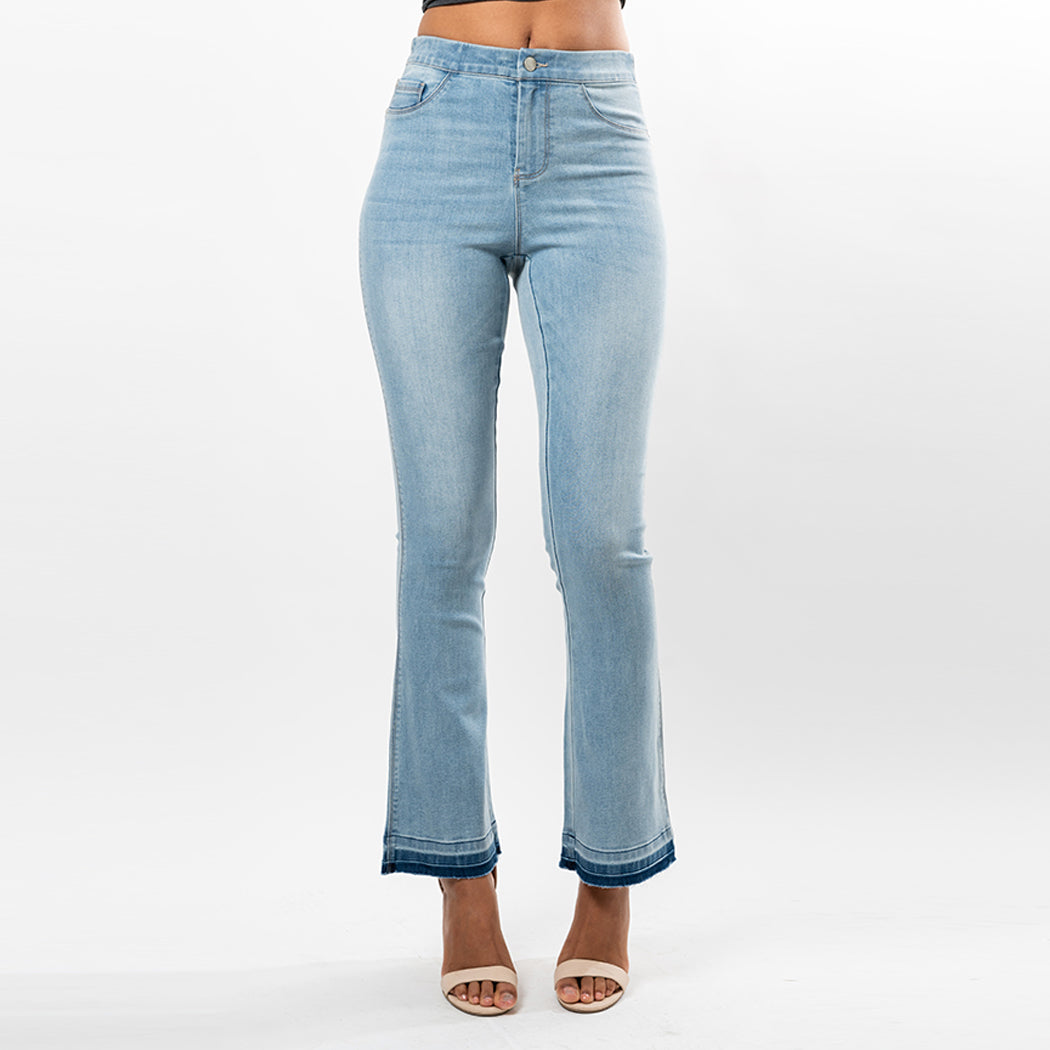 Undone Hem Bootcut Fashion Style Jeans