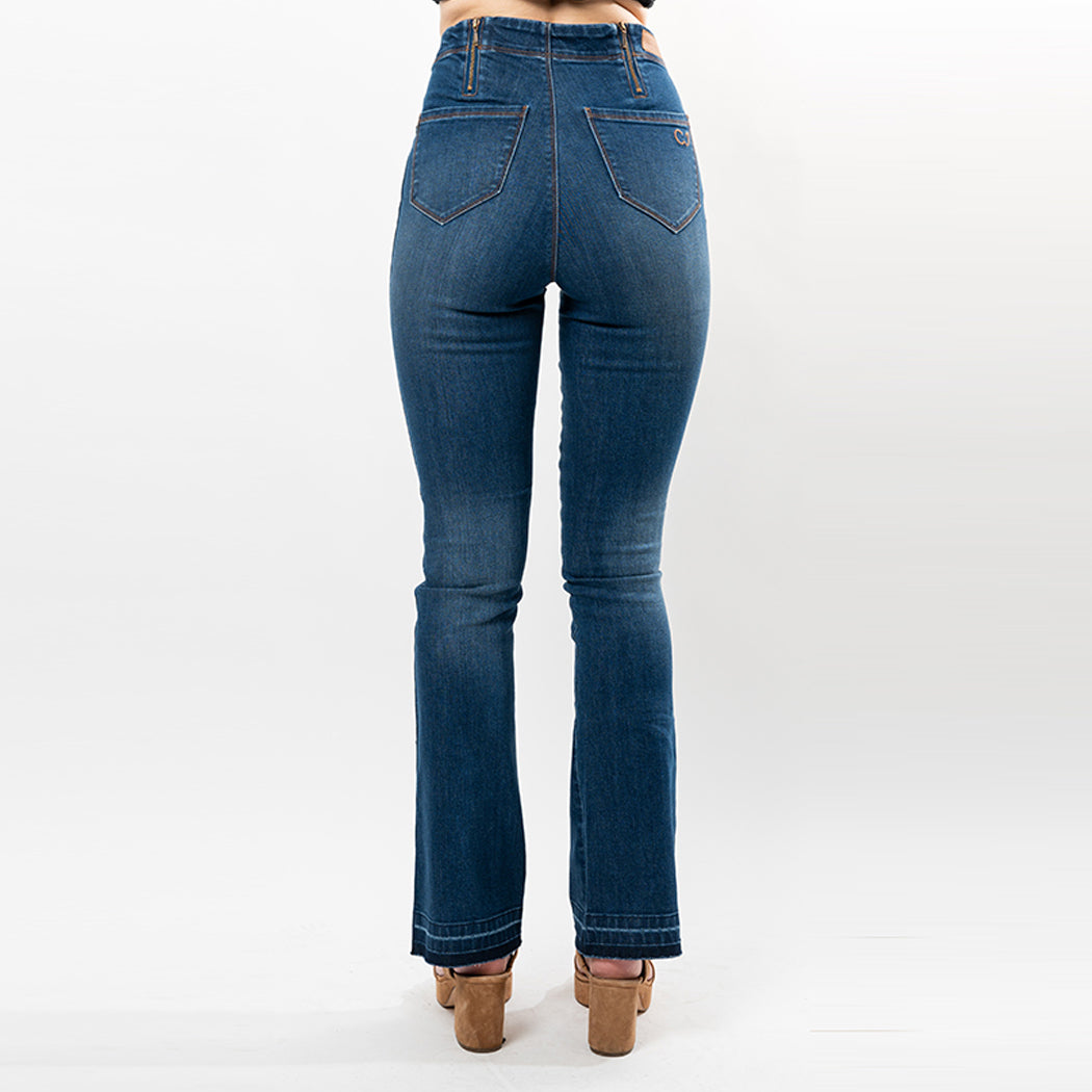 Undone Hem Bootcut Fashion Style Jeans