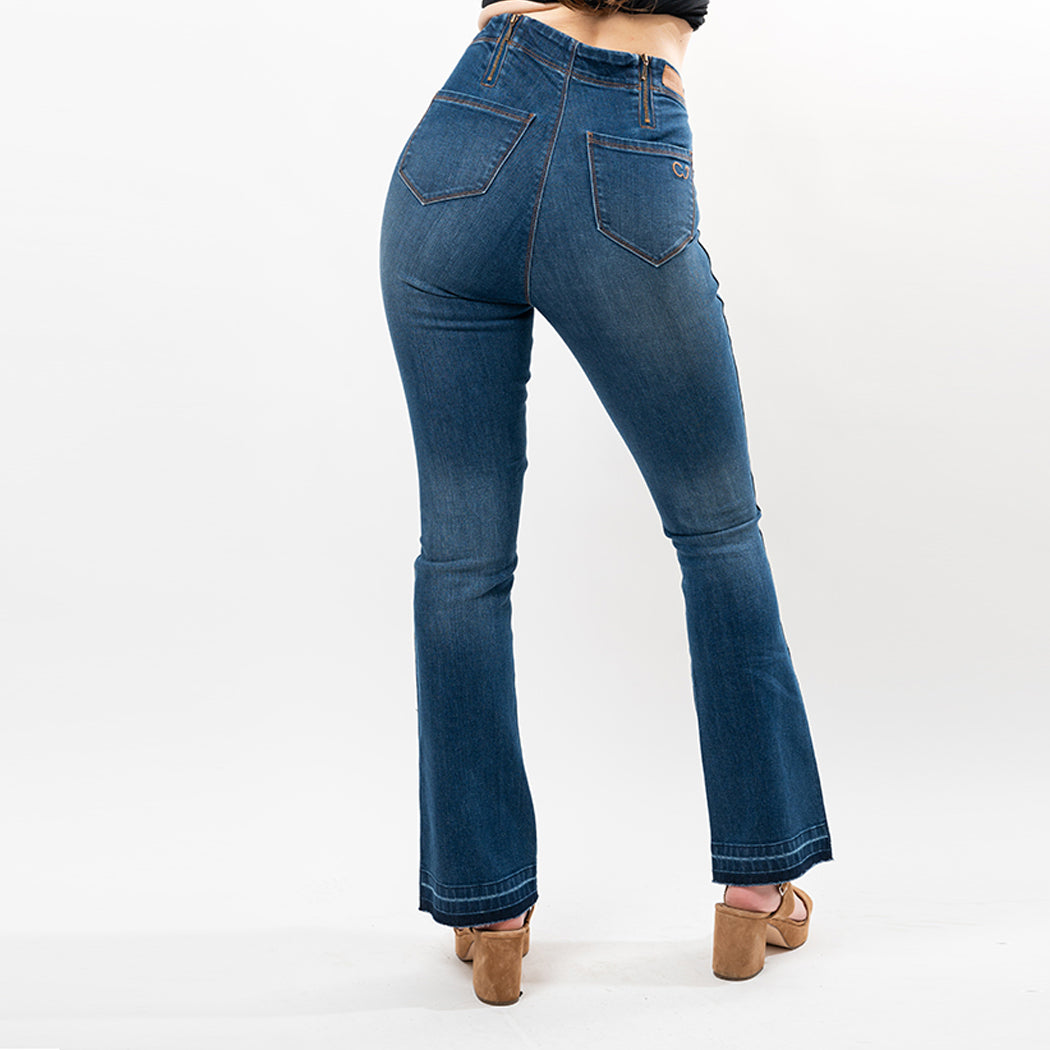 Undone Hem Bootcut Fashion Style Jeans
