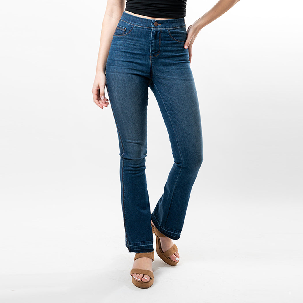Undone Hem Bootcut Fashion Style Jeans