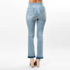 Undone Hem Bootcut Fashion Style Jeans