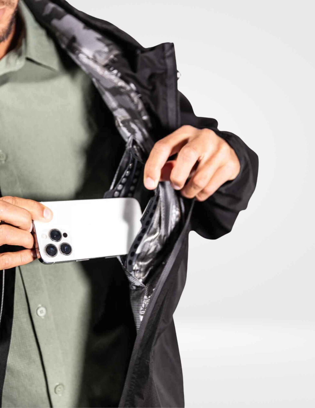 Dry Pocket Black Fin Waterproof Rain Jacket