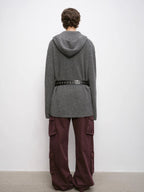 Women's Merino Wool Hooded Sweater with 1/4 Zip ‘Autumn Ticket’