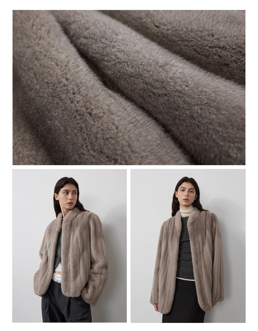 Behind The Vintage Mink Stand Collar Short Fur Coat
