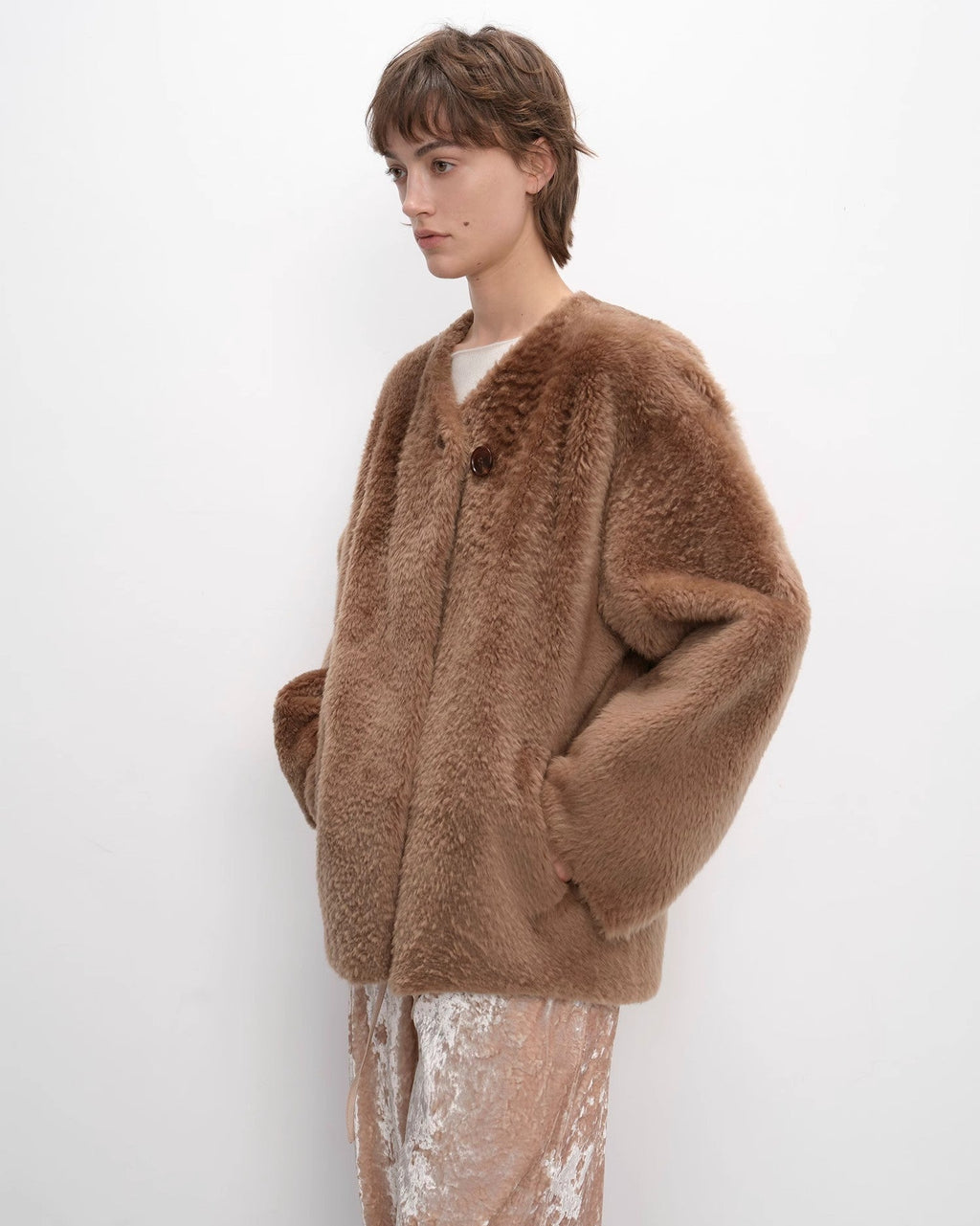 'Urban Home' Merino Wool Sheepskin Fur Women's Jacket
