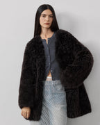 Fireladyfur Women's Tuscan Sheepskin Winter Coat ‘Peach Oolong’