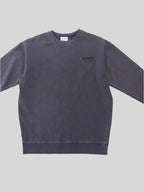 YEREVAN Embroidered Logo Design Oversized Crewneck Sweatshirt | Dark Vintage Grey