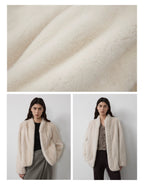Behind The Vintage Mink Stand Collar Short Fur Coat