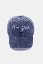City Embroidered Washed Baseball Cap