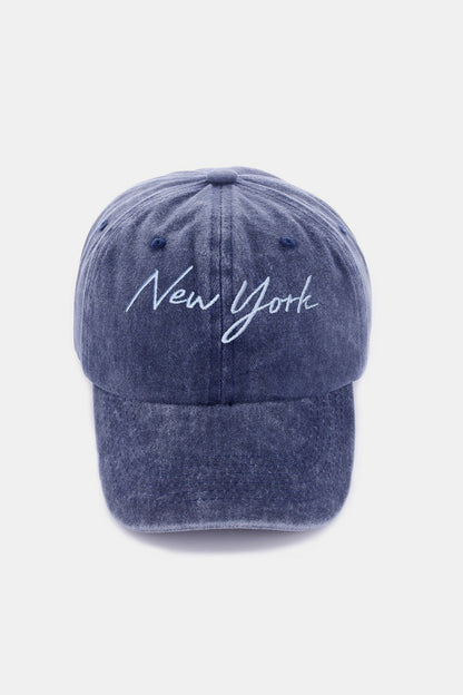 City Embroidered Washed Baseball Cap