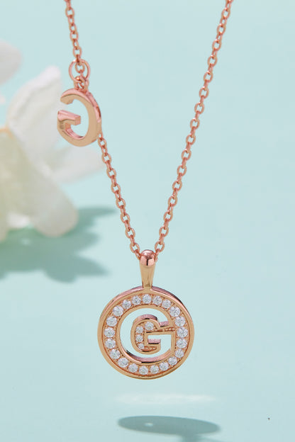 Letters A to J Pendant Necklace with Moissanites