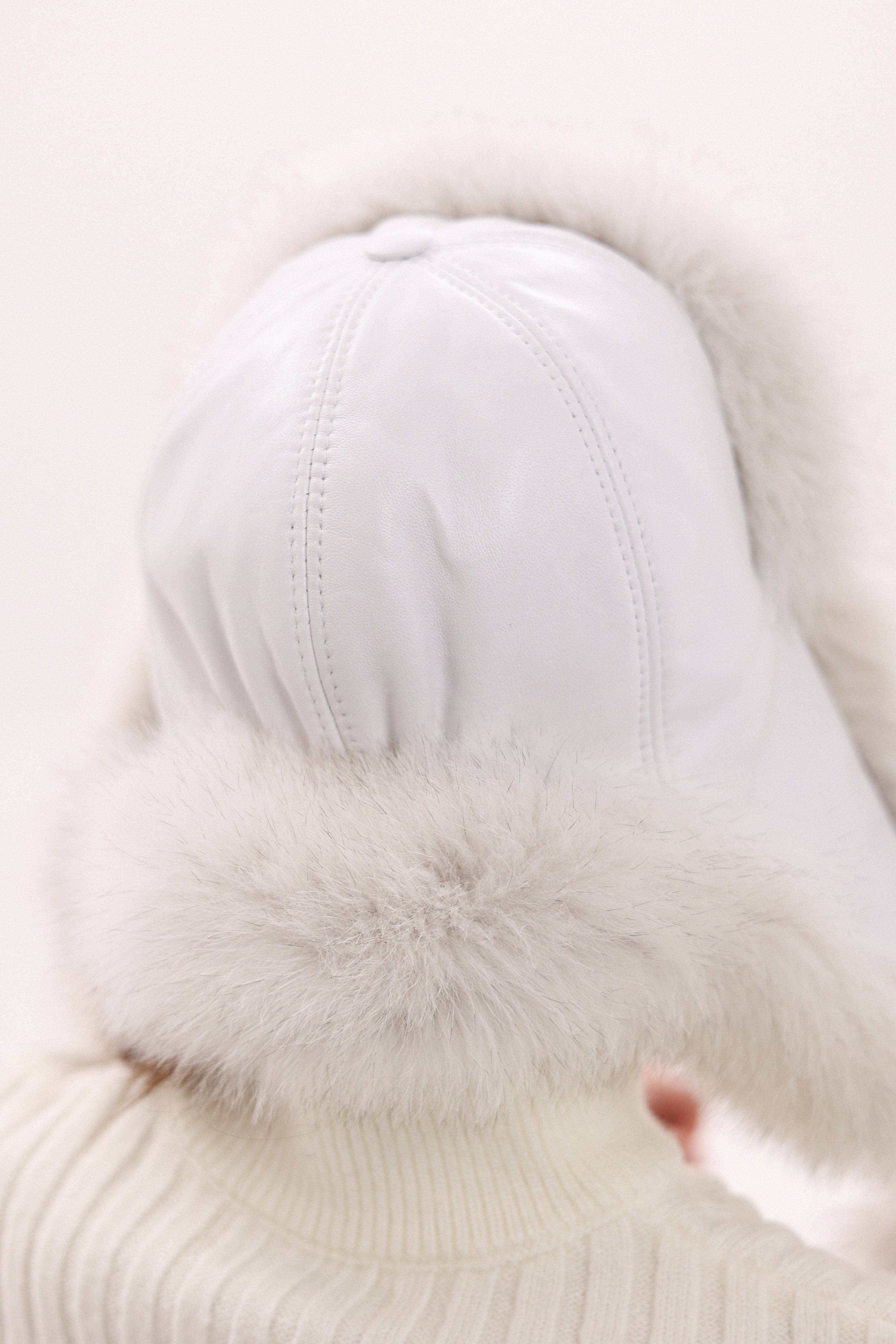 Genuine Arctic Fox Fur Leather Hat