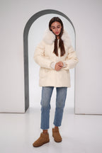 Genuine Polar Fox Thinsulate™ Coat | Ivory