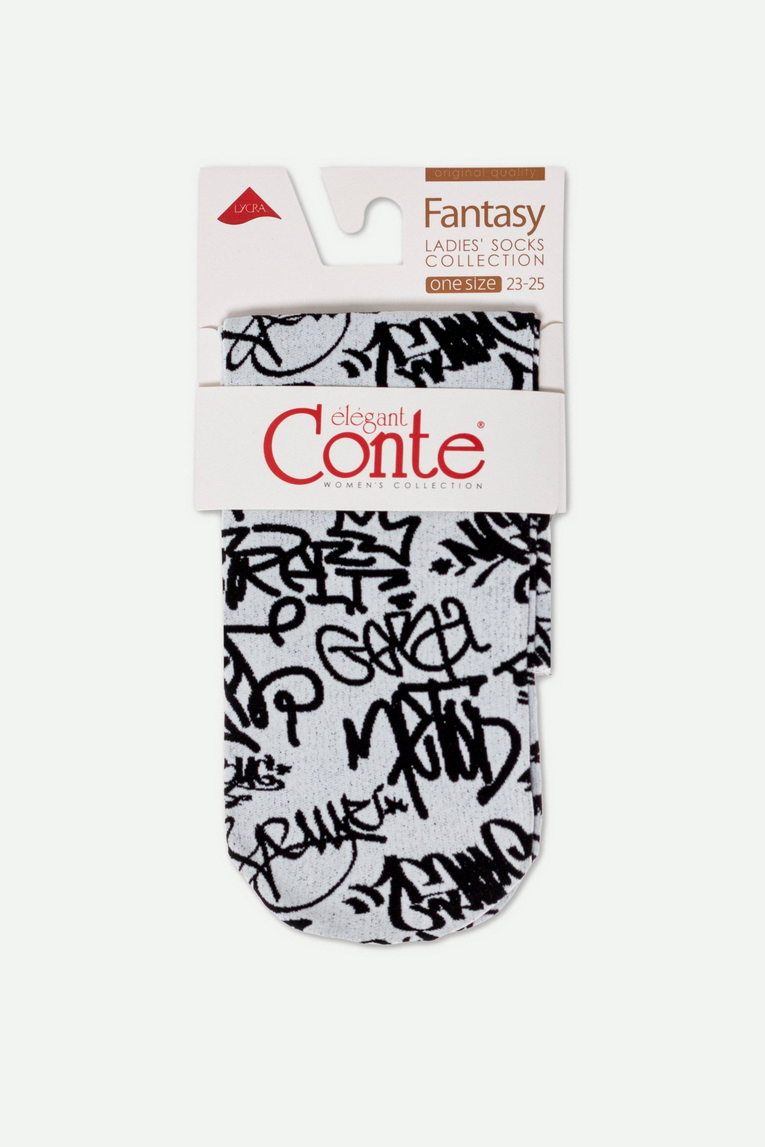 Socks Conte Fantasy with Graffiti Pattern