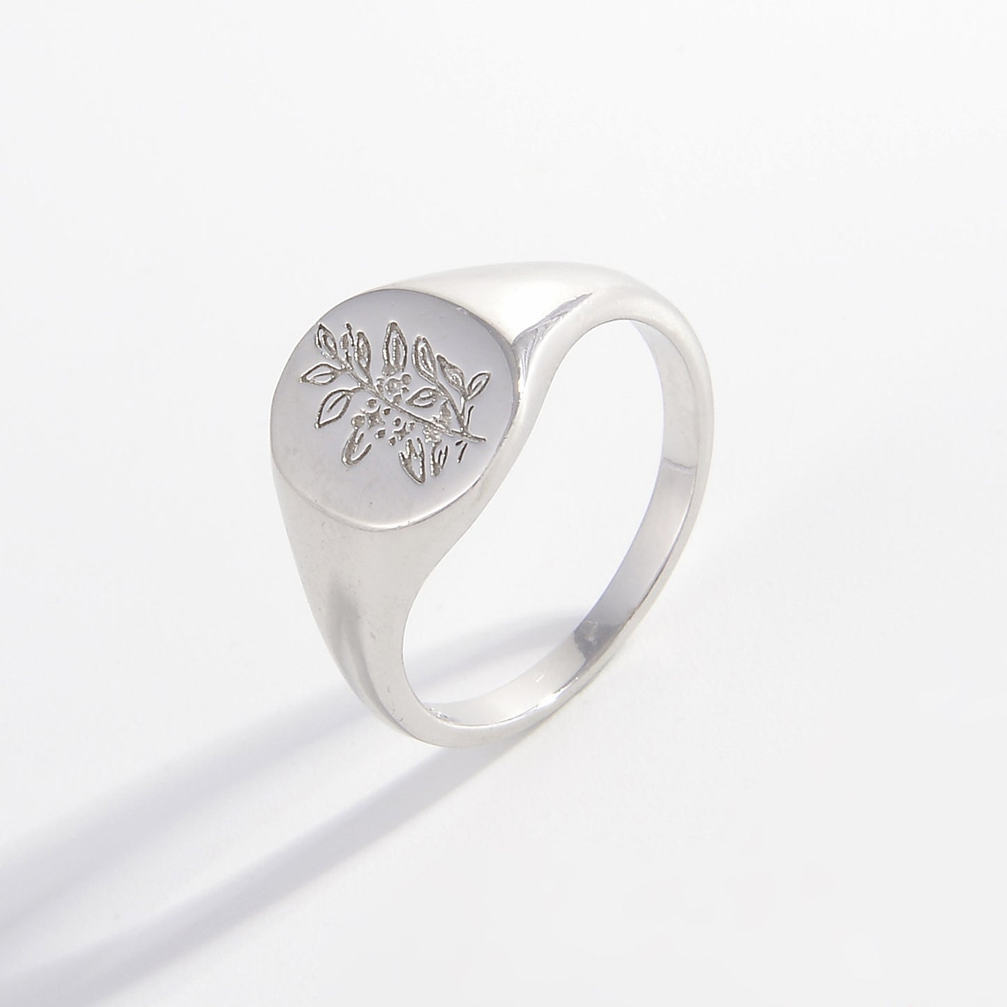 Engraved 925 Sterling Silver Signet Ring