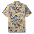 Yellow Hawaiian Japanese Flower Cotton Shirt