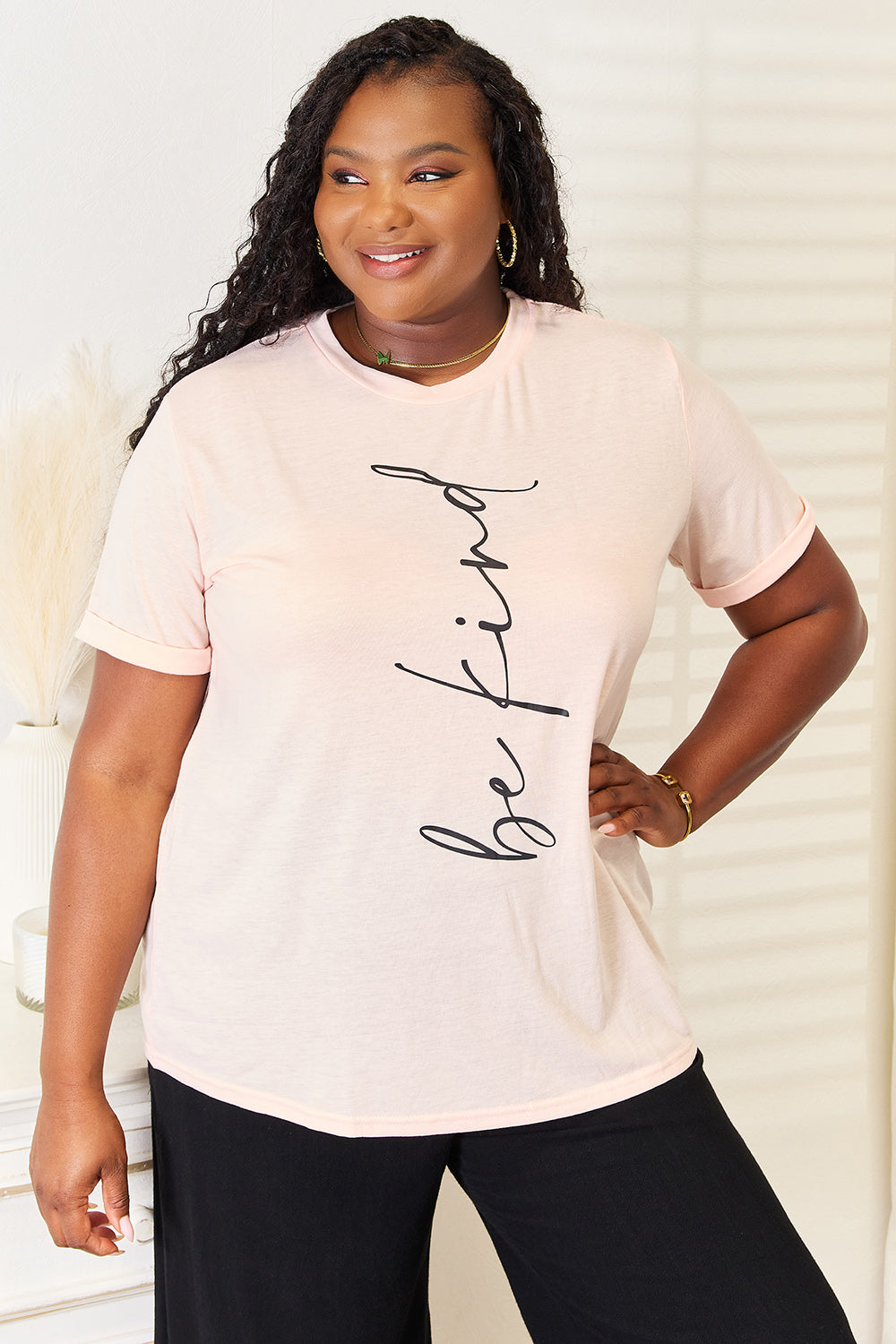 Be Kind Graphic Round Neck T-Shirt