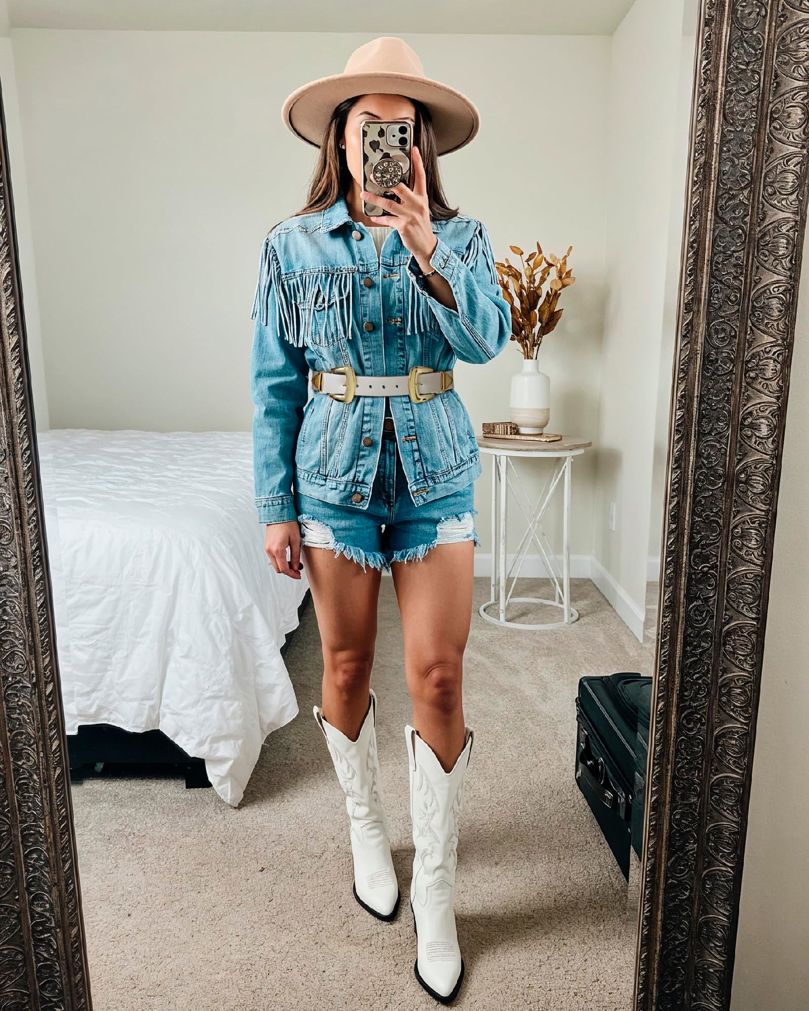 Double Buckle Western Waist Belt for Women
