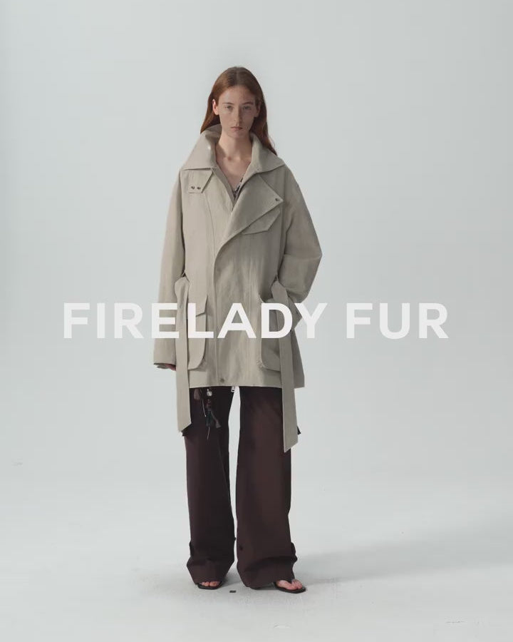 Relaxed Lace-Up Mid-Length Spring Trench Coat ‘Flynn Magazine’