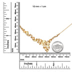 18K Yellow Gold 1/2 Cttw Brown Diamond and Oval Yellow Sapphire Cluster Necklace