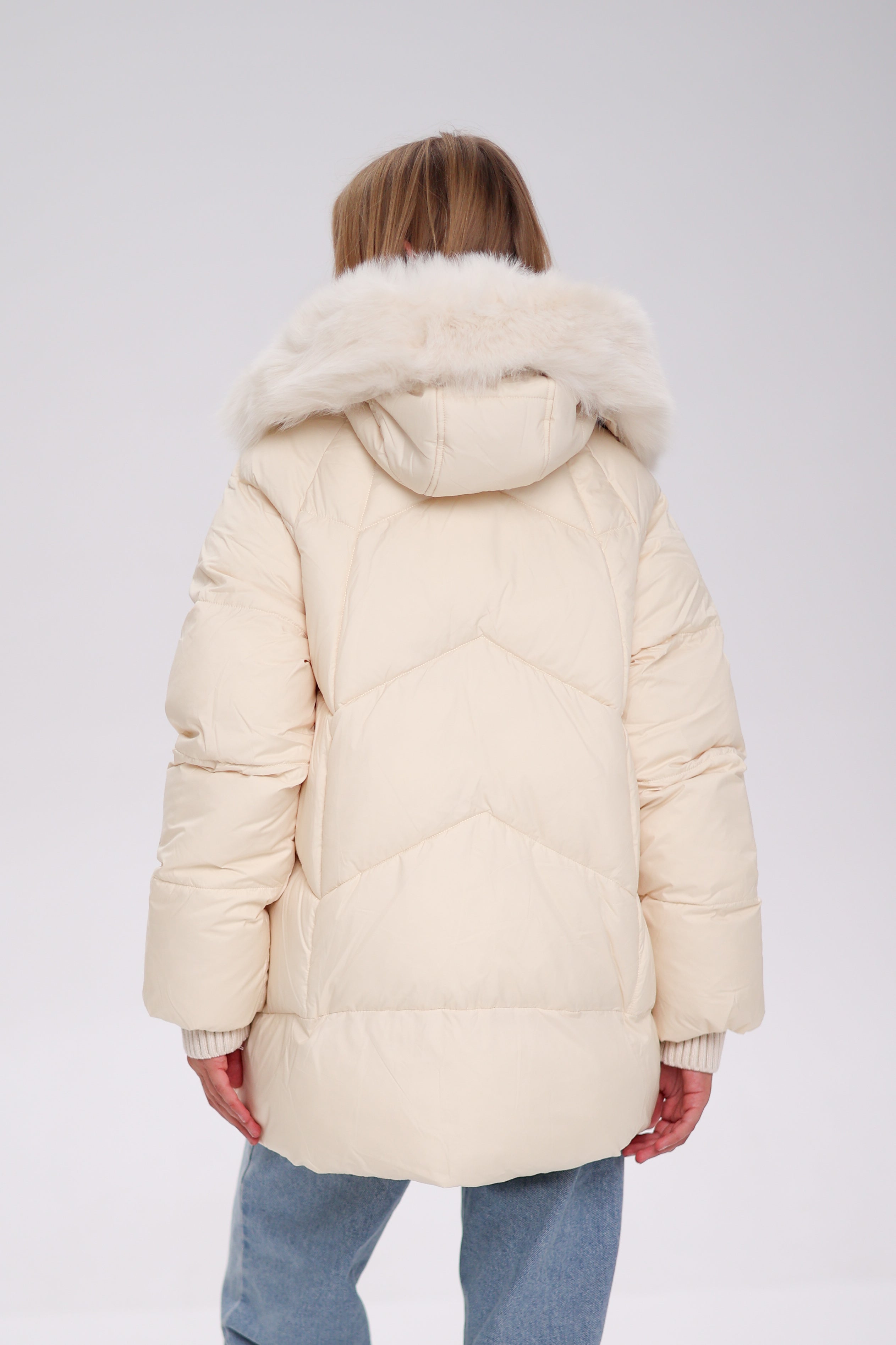 Genuine Polar Fox Thinsulate™ Coat | Ivory