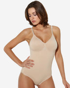 Seamless Bodysuit with Adjustable Straps Nude