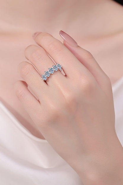 Row 2.5 Ct Moissanite Silver Ring