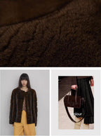 Vintage Clock Velvet Mink Fur Coat