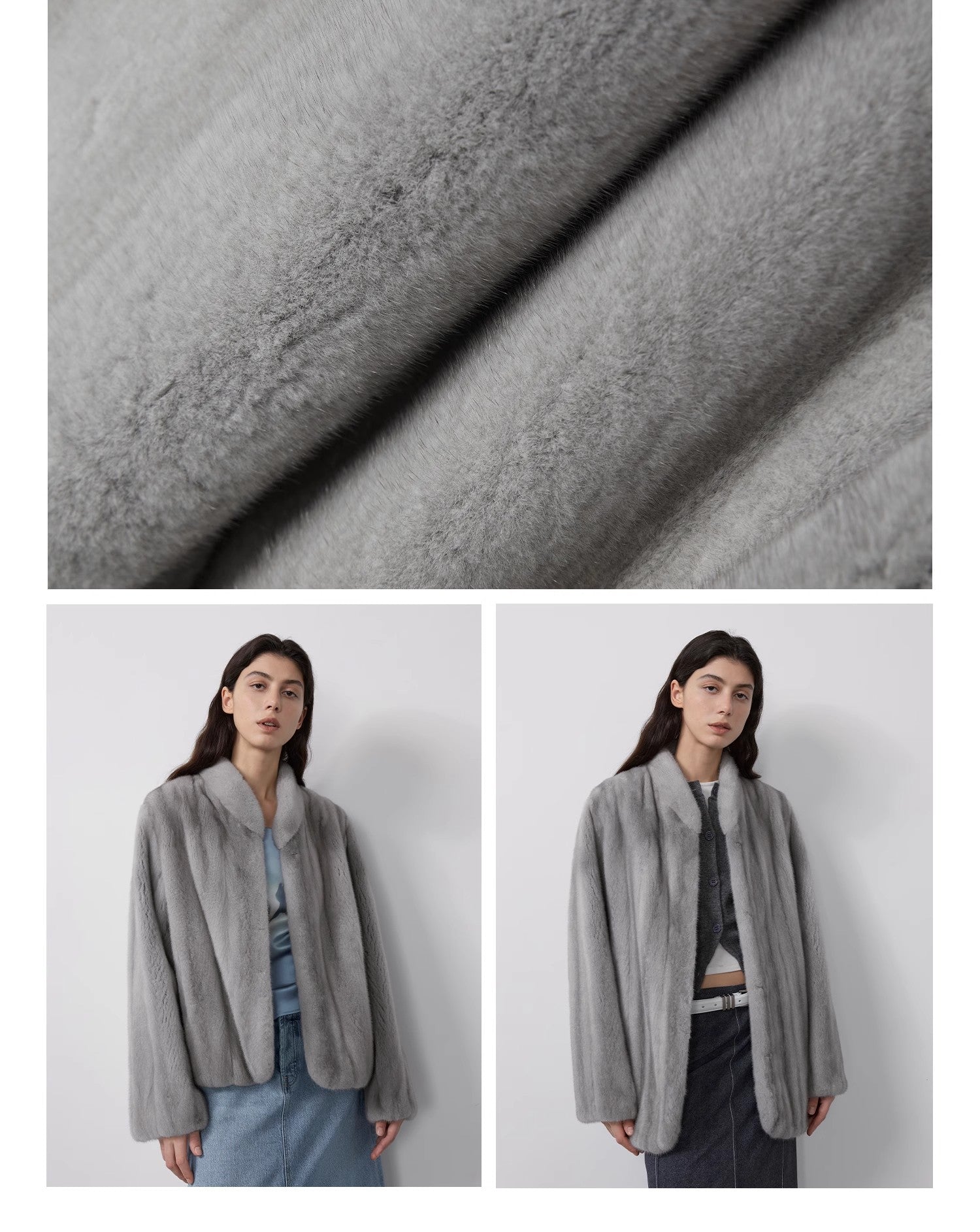 Behind The Vintage Mink Stand Collar Short Fur Coat