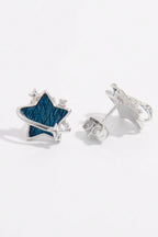 Blue Zircon Star Earrings