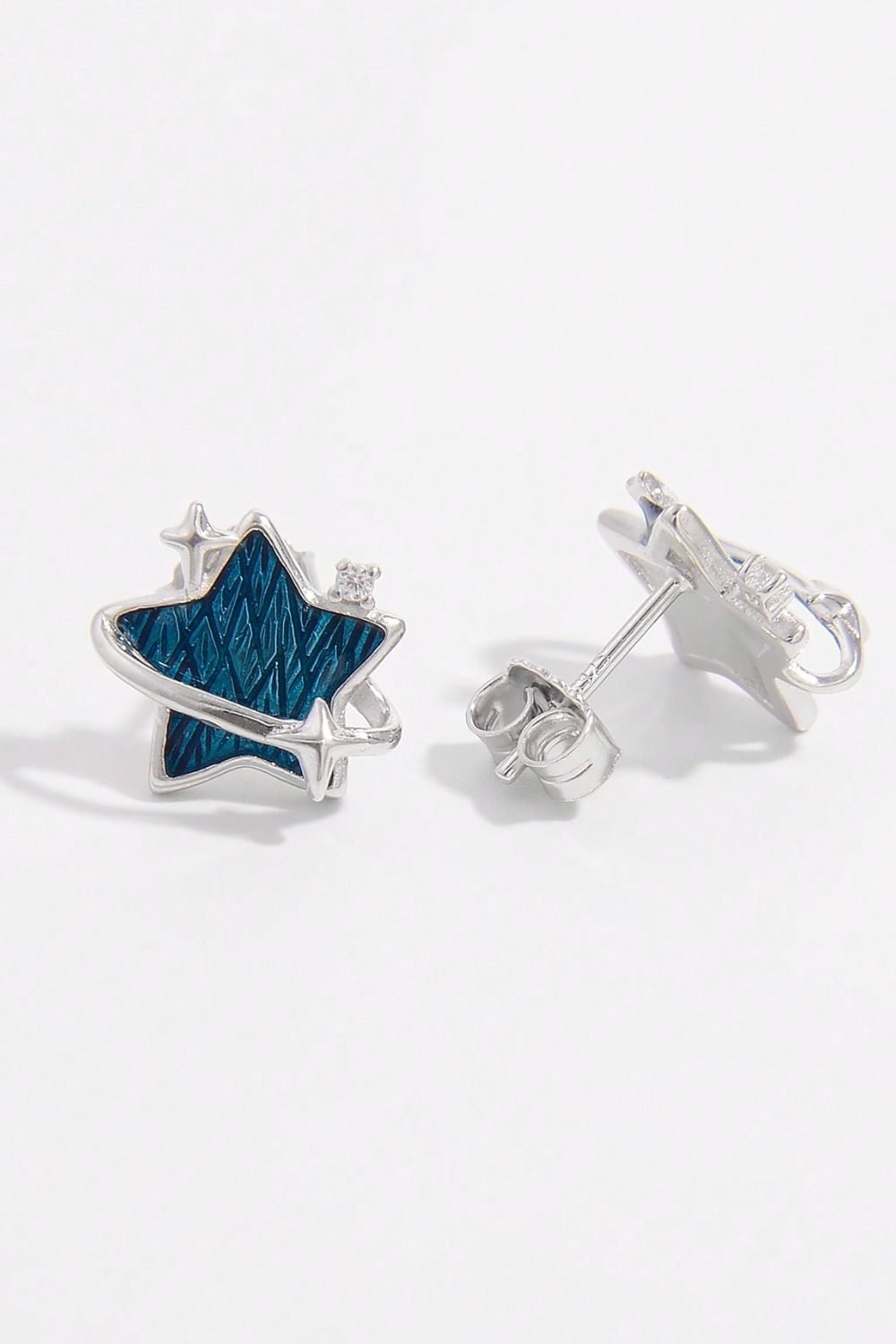 Blue Zircon Star Earrings