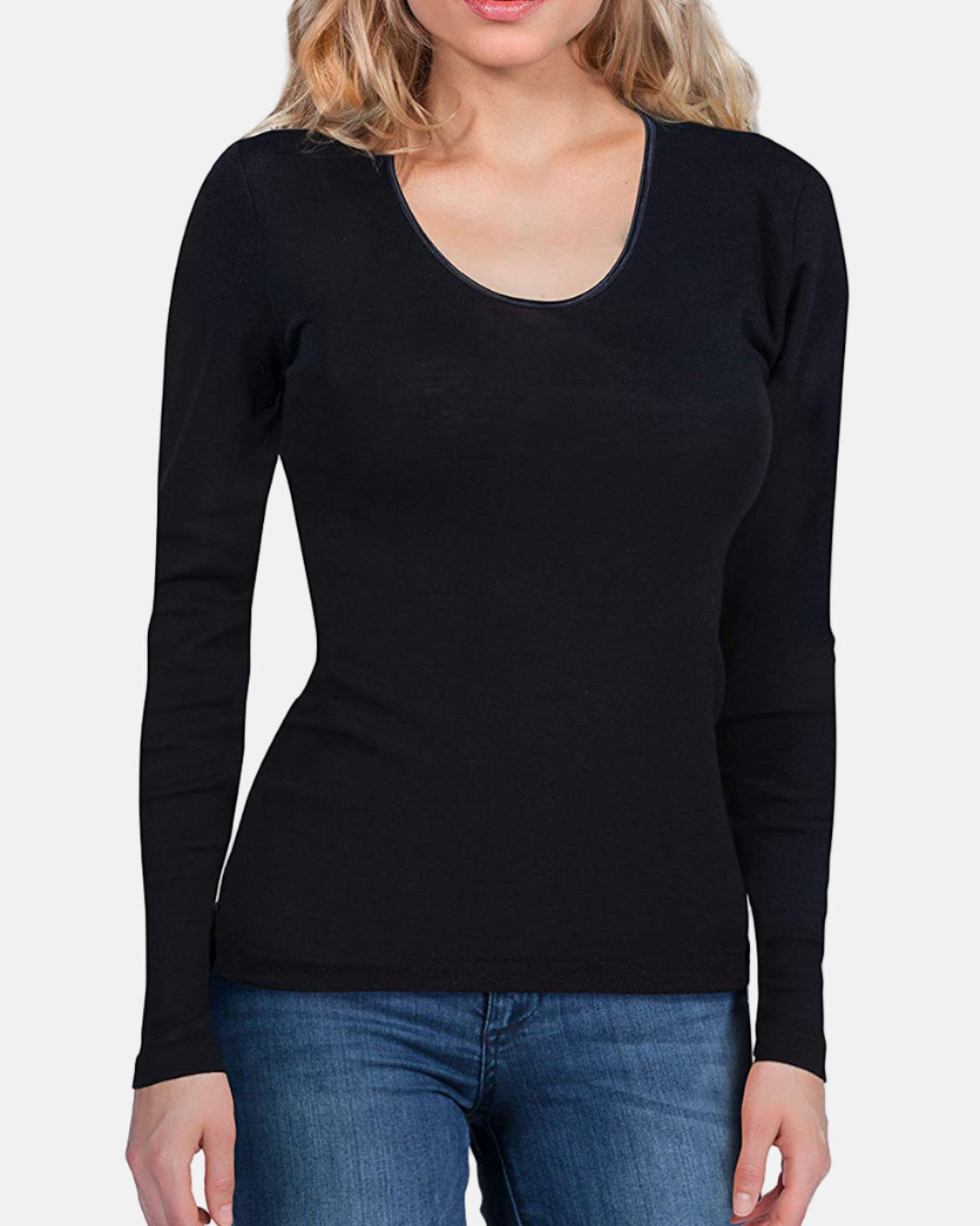 EGi Luxury Merino Wool Silk Women's Long Sleeve T-Shirt | 143