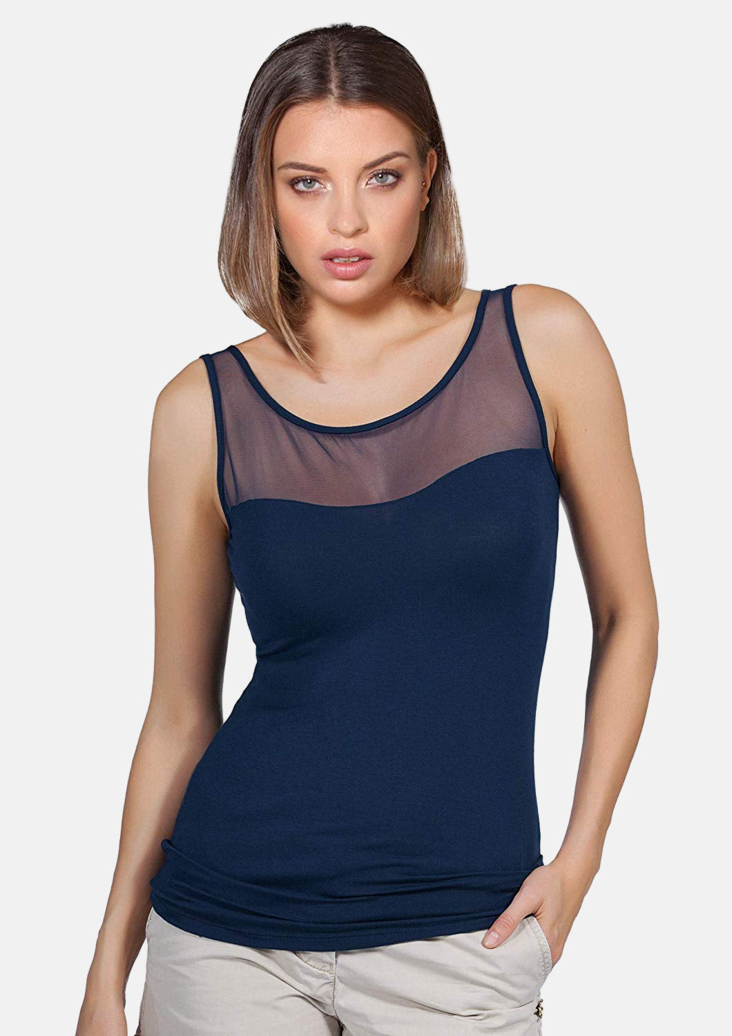 EGI Luxury Modal Women's Tulle Tank Top