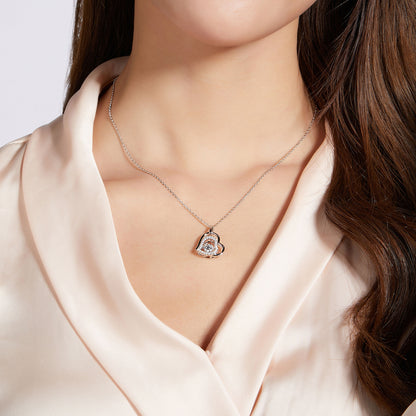 Heart Necklace Moissanite in 925 Sterling Silver