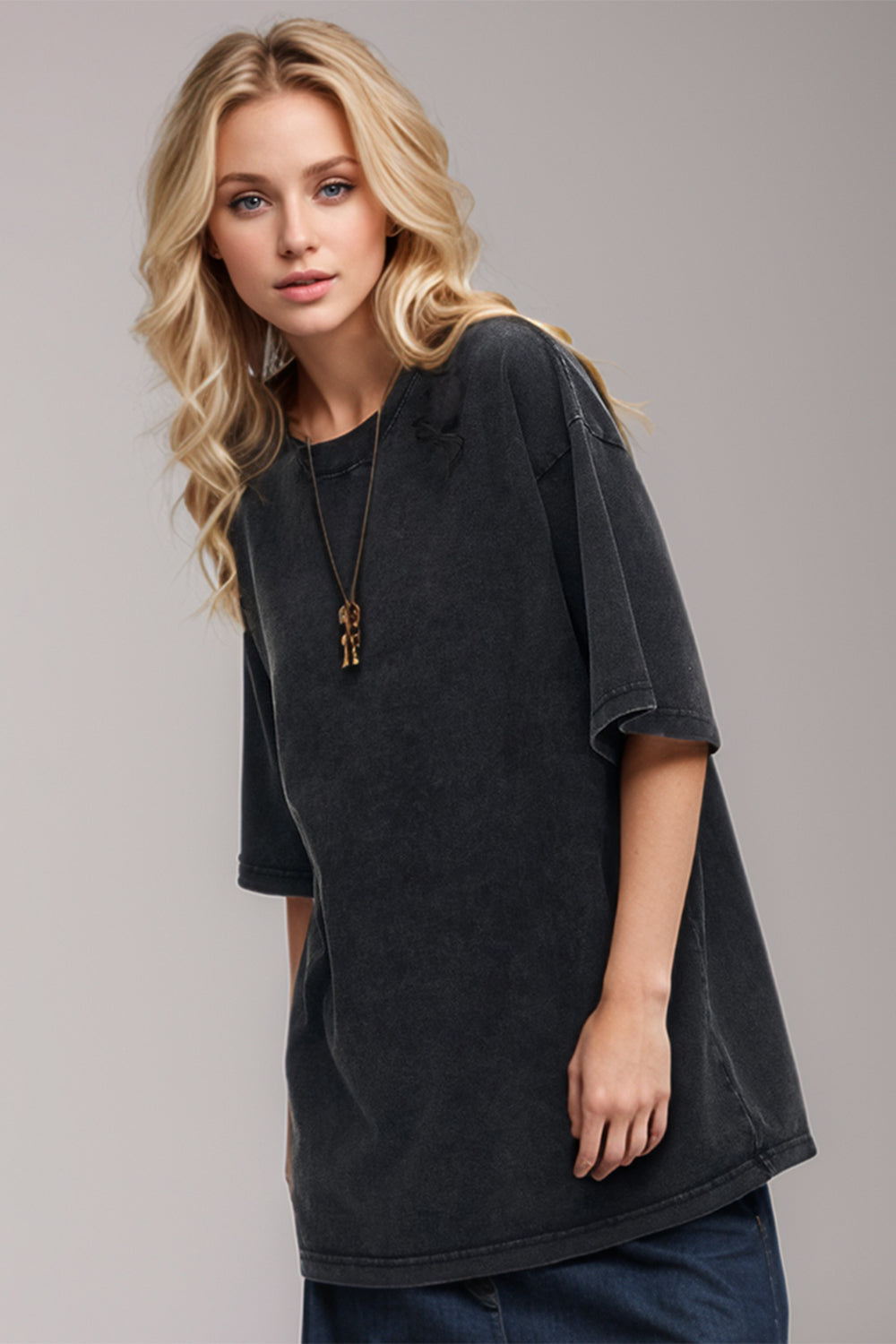 Washed 1/2 Sleeve T-Shirt