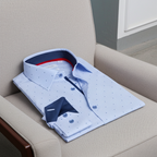 Jordan Button-Up Shirt with Contrast Details Navy Stripe | Contemporary Fit (Regular)