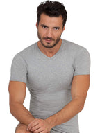 BASIC COTTON Free Spirit Premium Quality Cotton Men's V-Neck T-Shirt
