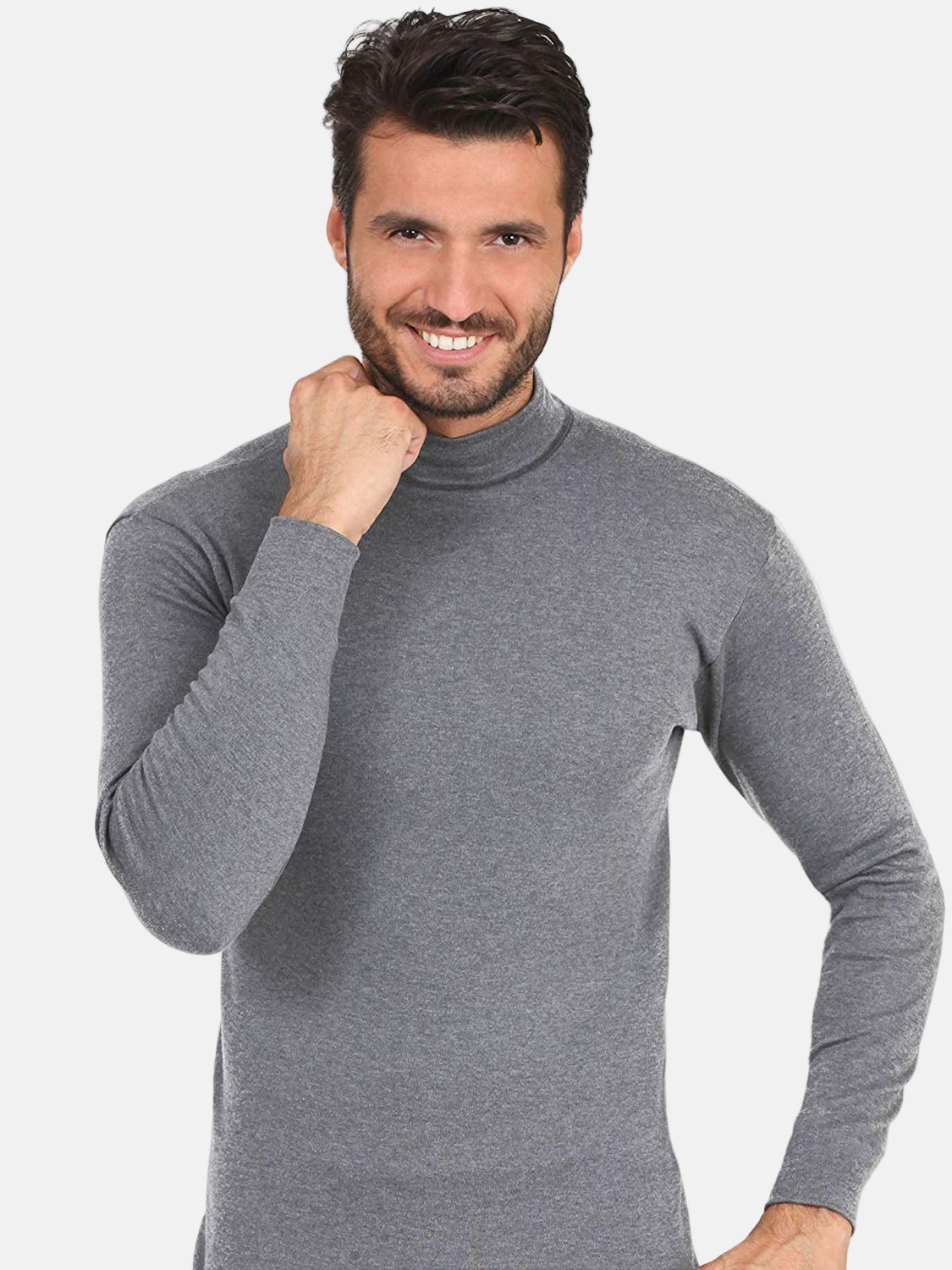 BASIC COTTON Free Spirit Brushed/Fleece Cotton Men's Turtleneck Jumper