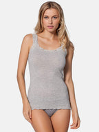 BASIC COTTON Free Spirit Premium Cotton Women's Lace Trim Tank Top
