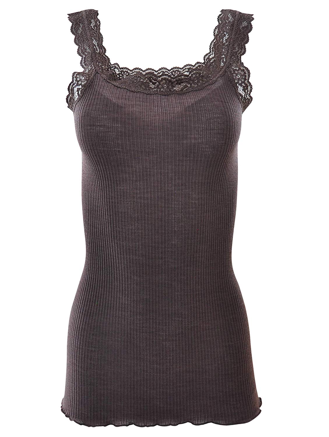 EGi Luxury Wool Silk Lace Trim Tank Top | 1491