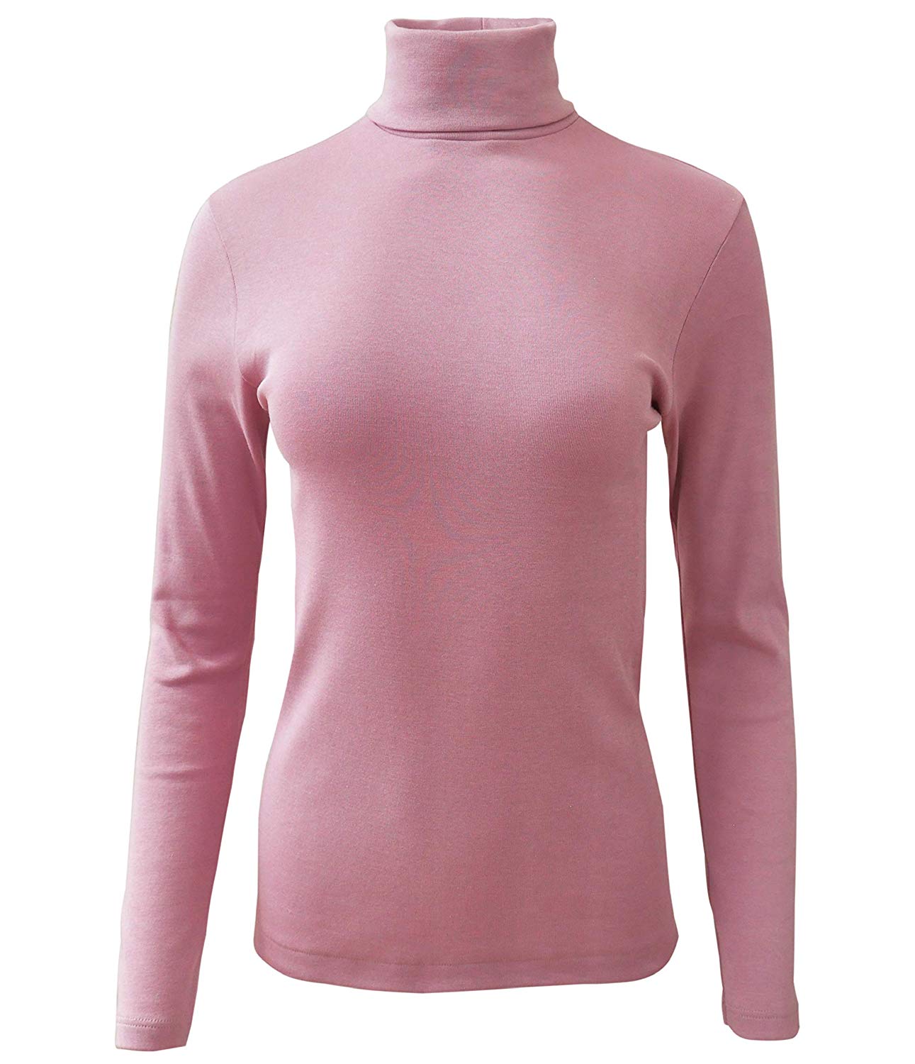 BASIC COTTON Free Spirit Premium Quality 100% Brushed Cotton Women's Turtleneck Top