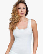 MaRe Luxury Merino Wool Blend Top with Lace Trim | 405