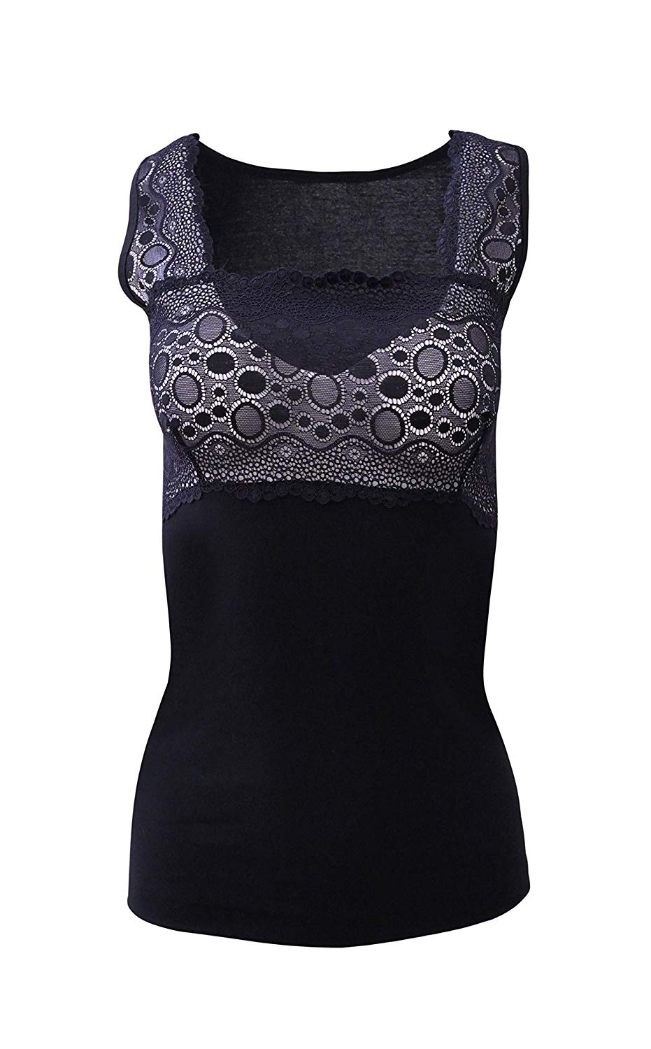 MaRe Luxury 100% Mako Cotton Women's Lace-Trimmed Tank Top | 263