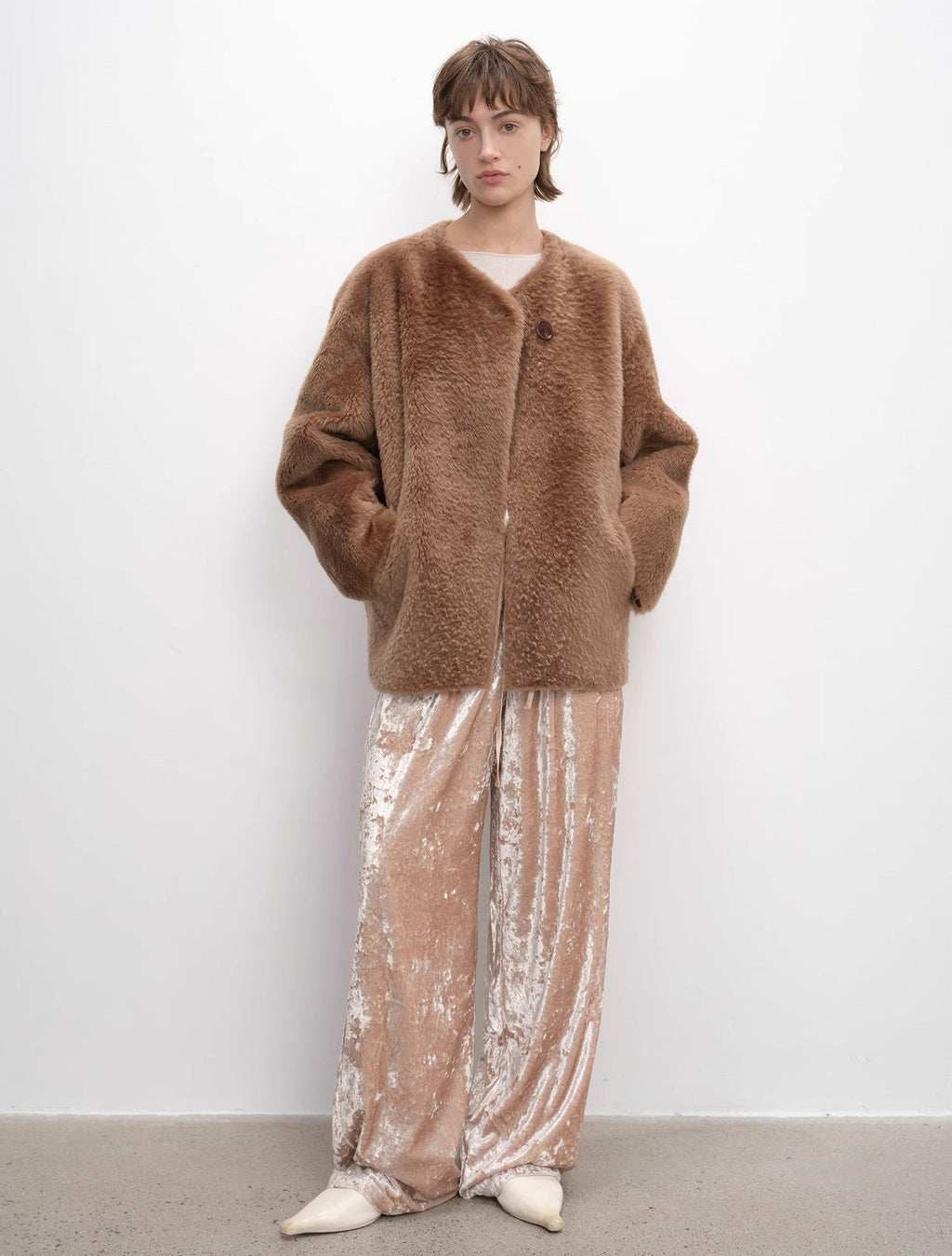 'Urban Home' Merino Wool Sheepskin Fur Women's Jacket