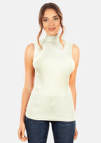 EGI Exclusive Collections Merino Wool Blend Mock Neck Sleeveless Top | 8208