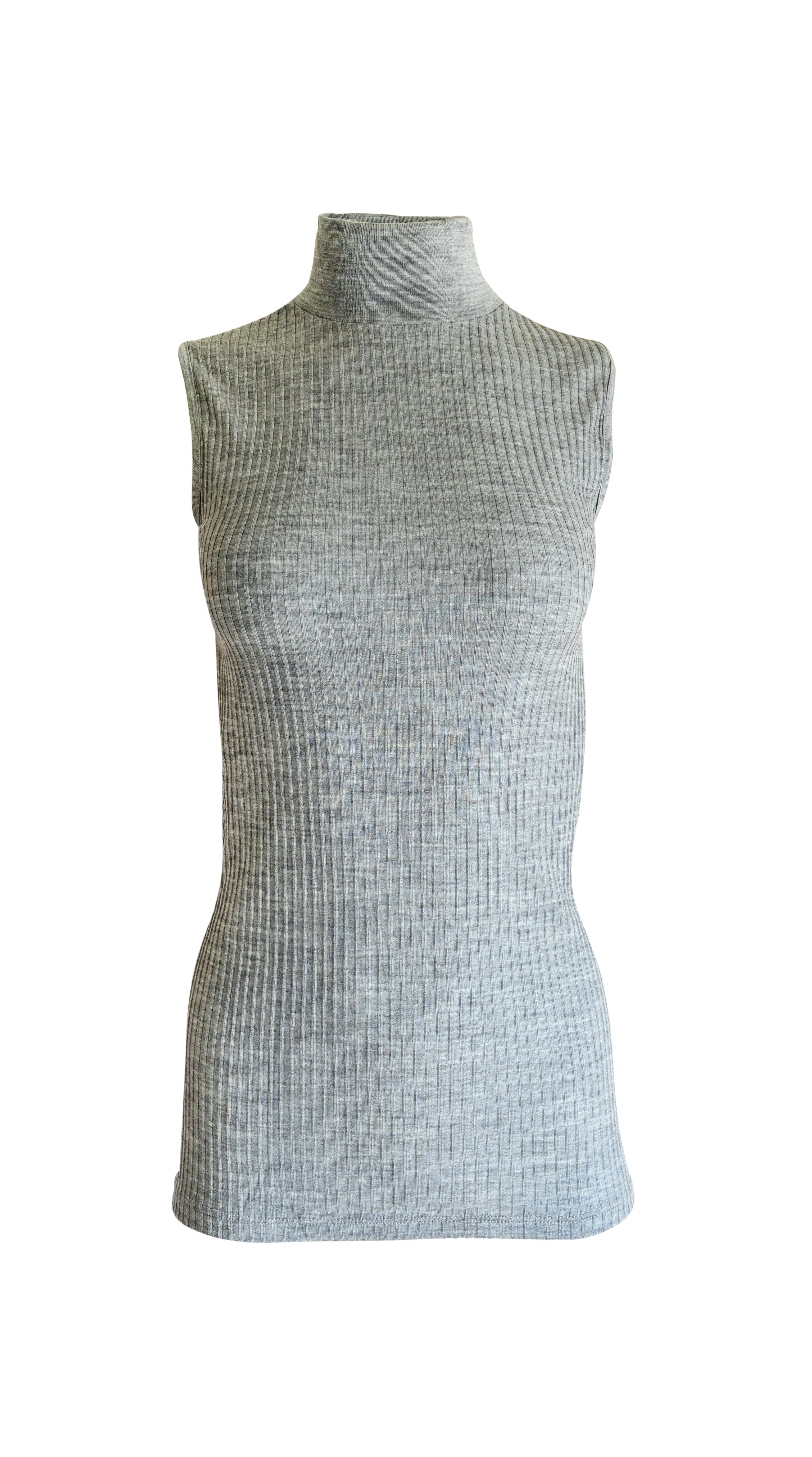 EGI Exclusive Collections Merino Wool Blend Mock Neck Sleeveless Top | 8208
