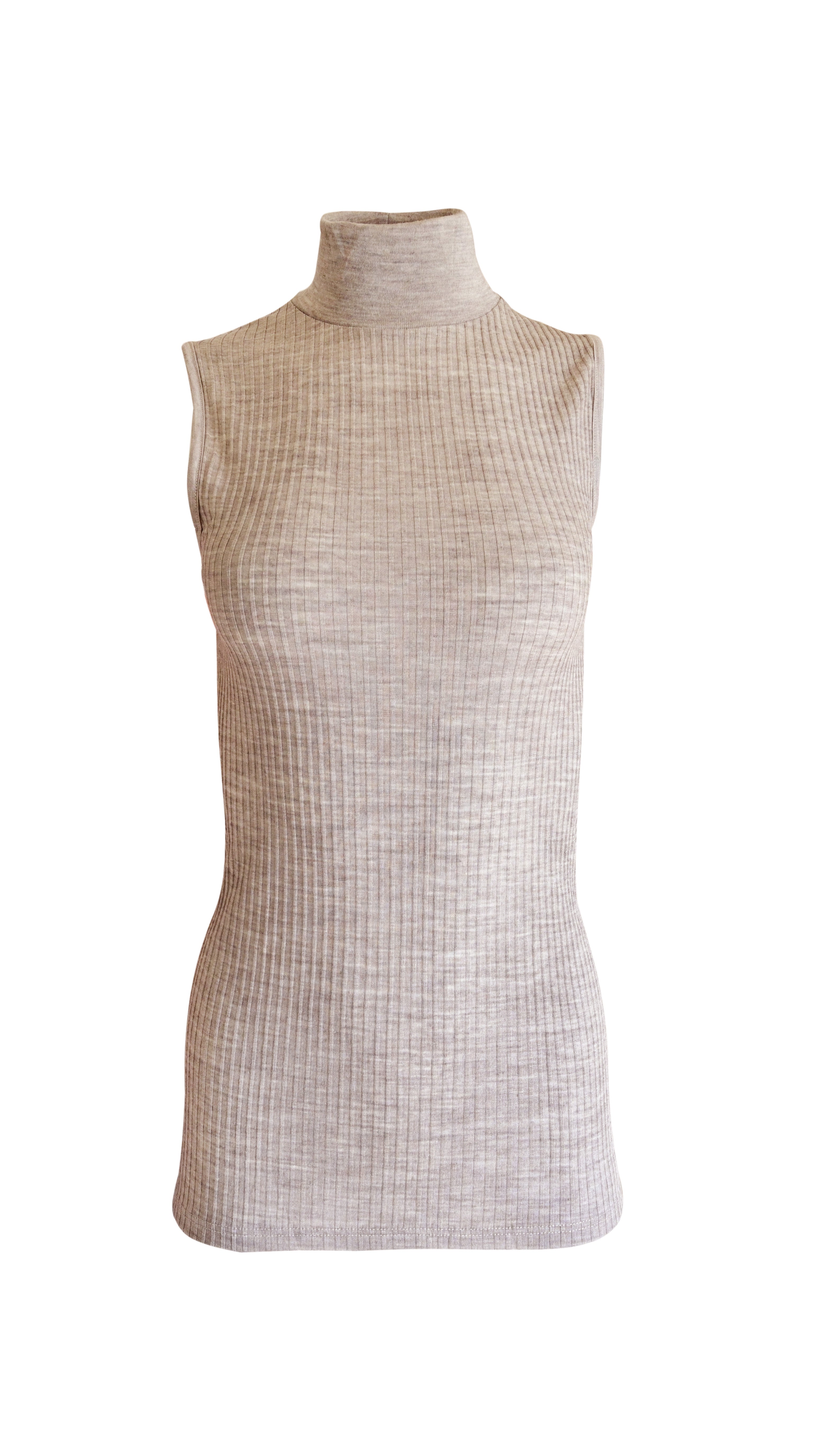 EGI Exclusive Collections Merino Wool Blend Mock Neck Sleeveless Top | 8208