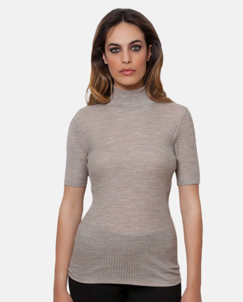 EGI Exclusive Merino Wool Blend Top with Short Sleeves